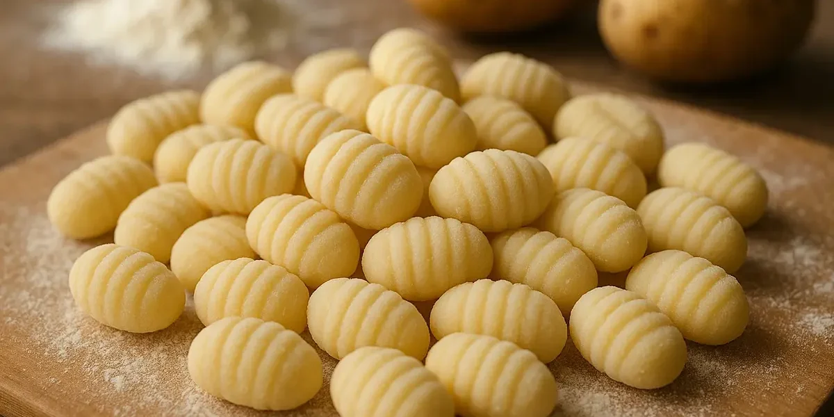 Un piatto di gnocchi di patate freschi